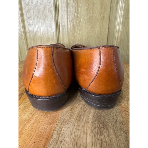 Womens Brown Leather Moc Toe Slip-On Penny Loafer Flats Size 9.5 AAA - Picture 5 of 8